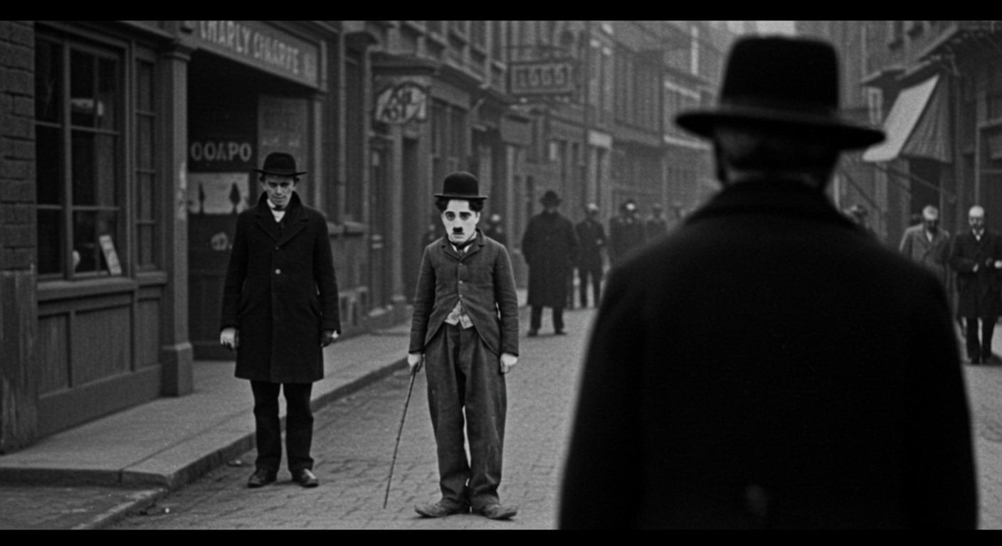 a mysterious figure spotted in a 1928 Charlie Chaplin film